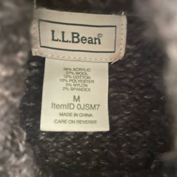 Vintage LL Bean Brown Wool Blend Cable Knit Cardigan Sweater Women’s Size M - Picture 3 of 10